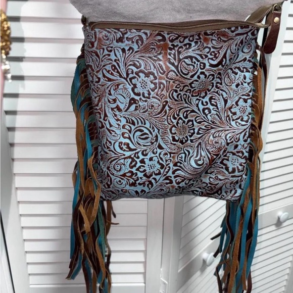 Myra Bag Cowhide and Paisley Crossbody - Picture 2 of 4